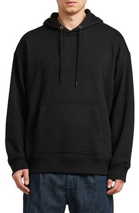 G-Star Embroidered Heavyweight Fleece Hoodie in Dark Black at Nordstrom, Size Small
