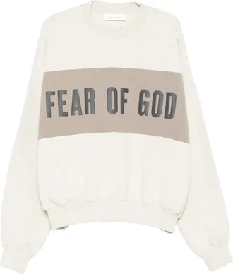Fear of God Hoodies & sweatvesten, Heren, Beige, S, Katoen, Cropped Relaxed Panelled Sweatshirt