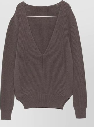 Rick Owens ribbed wool v-neck long-sleeve jumper