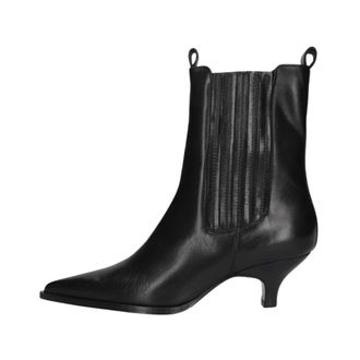 Lina Locchi Schoenen, Dames, Zwart, 36 EU, Leer, AV 258 Enkellaarsjes