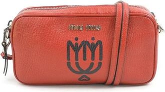 Miu Miu Tweedehands leren schoudertassen - Dames - Vintage Schoudertas - Rood - ONE Size - Leer - Vintage