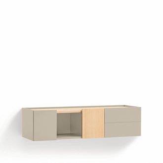 Teulat Consola suspendida 2 puertas 2 cajones arena y roble