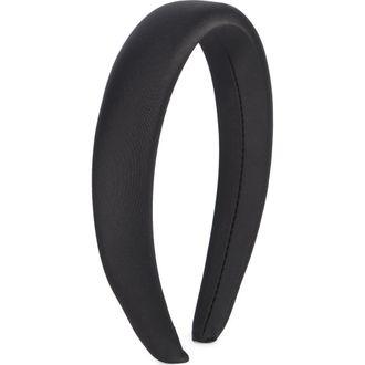 Chelsea28 Puff Satin Headband in Black at Nordstrom