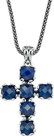 Samuel B. Silver 3.50 Ct. Tw. Blue Sapphire Pendant