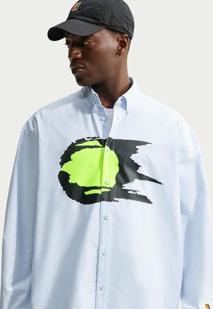 Nike Mens Club Rules Long-Sleeve Oxford Top in Blue | IU0798-407