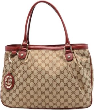Gucci Pre-owned Handbags, female, Beige, Size: ONE SIZE Pre-owned Sukey Tote Bag