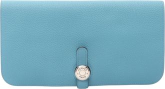 Hermès Blue Togo Leather Long Wallet (Bi-Fold) (Pre-Owned)