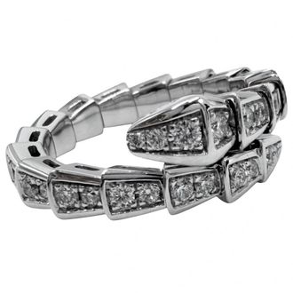 Bulgari Silver White Gold (18K) Band Ring (Pre-Owned)