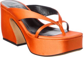 Sergio Rossi 45 Satin Platform Sandal