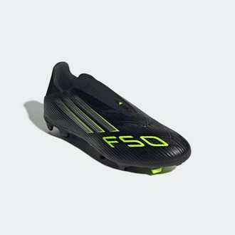 adidas Fussballschuh ADIDAS PERFORMANCE F50 LEAGUE LACELESS FIRM/MULTI-GROUND BOOTS, Gr. 44,5, schwarz (core schwarz, iron metallic, lucid lemon), Synthetik,