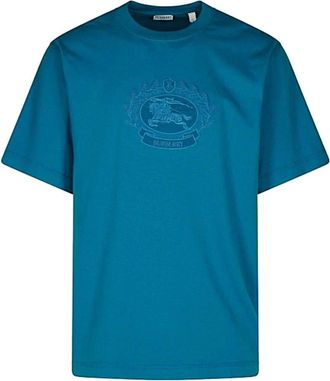 Burberry Klassiek Katoenen T-Shirt - Heren - T-shirts - Blauw - M - Katoen - Tops