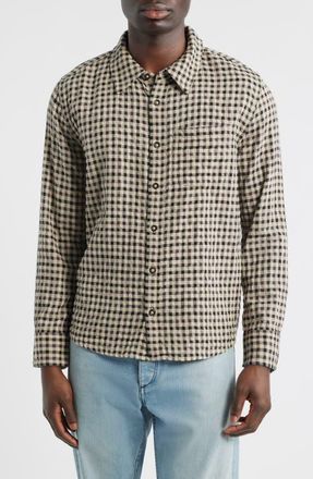 Corridor Fall Check Button-Up Shirt in Natural at Nordstrom, Size Xx-Large