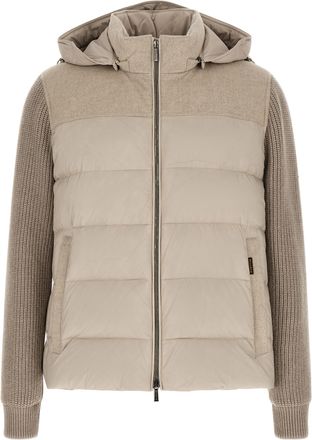 Moorer Beige Wool Full-Length Mens Jacket
