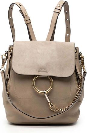 Chlo&eacute; Pre-owned Chloe Medium Calfskin and Suede Faye Backpack Ladies 01 17 70 65 6