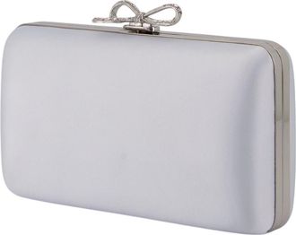Self Portrait Womens Satin Box Clutch Blue
