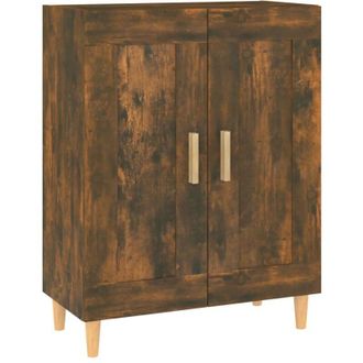 vidaXL Aparador Madera Contrachapada Color Roble Ahumado 69,5x34x90 Cm Vidaxl