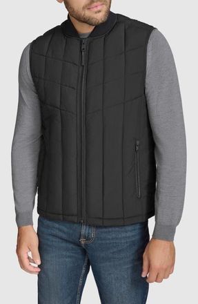 Andrew Marc Water Resistant Quilted Puffer Vest in Black at Nordstrom, Size Medium