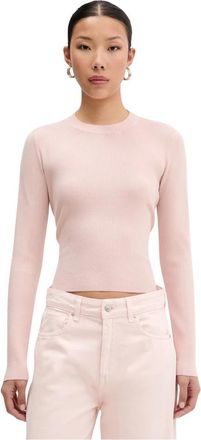 Vicolo Top met V-hals en Lange Mouwen en Ribstructuur - Dames - Ronde hals truien - Roze - L - Polyester - Truien & Vesten
