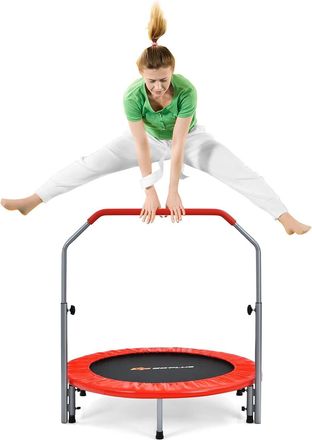 Costway Mini Cama El&aacute;stica Plegable 101 Cm, Cama El&aacute;stica Fitness Con Empu&ntilde;adura En Espuma Regulable En 4 Alturas, Cama El&aacute;stica Para Entrenamiento, Capacidad