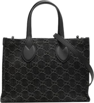 Gucci Pre-owned Vintage Denim Tote - Dames - Vintage Shopper - Zwart - ONE Size - Denim - Vintage