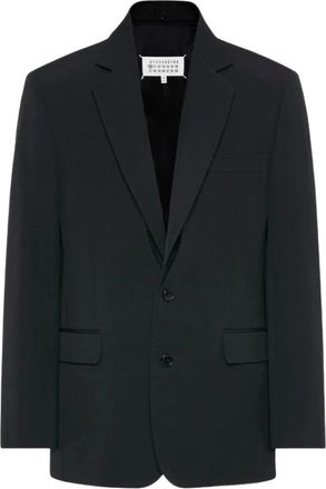 Maison Margiela Jassen, Heren, Zwart, M, Wol, Enkelrij broek blazer van wol