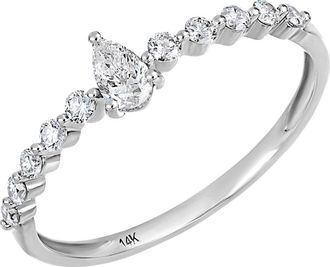 Carriere Jewelry Pear Shape Diamond Ring - 0.32ct. in 14K White Gold at Nordstrom Rack, Size 6.5
