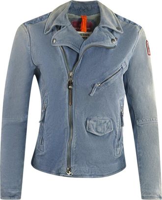 Parajumpers Tack Suede Purple Distressed Leather Jacket