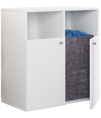 ebuy24 Ebuy24 - Gabinete De Ropa De Madera Vcm Descanso De Ropa Cesta De Lavander&iacute;a Dimensiones Aprox. Al. 74 X An. 80 X T. 39 Cm - Dreso L 2f (blanco)