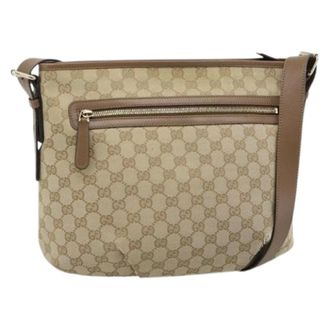 Gucci Pre-owned Cross Body Bags, female, Beige, Size: ONE SIZE Pre-owned Vintage GG Canvas Shoulder Bag