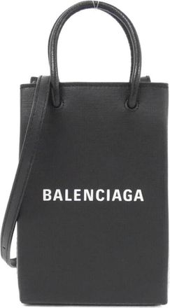 Balenciaga Black Leather Phone Wallet (Pre-Owned)