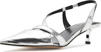 Calvin Klein Arlanna Womens Shoes Silver Metallic : 7.5 M, Leather