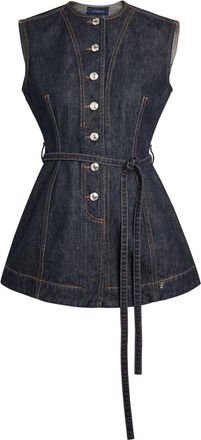 Sportmax Belted Denim top - Dark Blue - 16 (UK16 / XL)