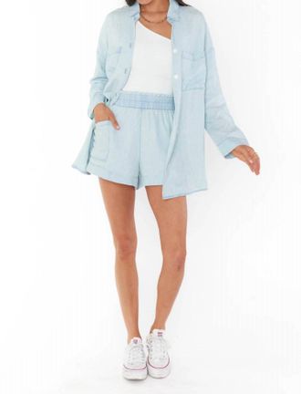 Show me your Mumu High Waisted Disilvio Shorts In Light Chambray