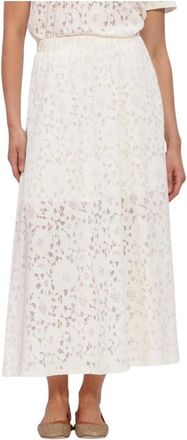 Object Objbianca MW LO Long Skirt - Dames - Midirokken - Beige - S - Rokken