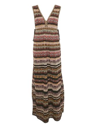 Missoni striped maxi dress - women - Polyamide/Cotton/Metallised Fibres - M - Brown