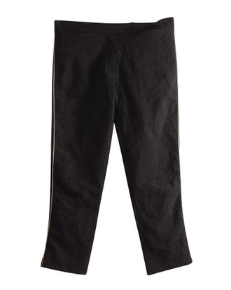 Ann Demeulemeester Cropped broek met gouden strepen aan de zijkant in zwart nylon