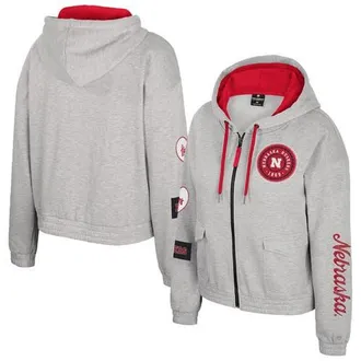 Colosseum Womens Colosseum Gray Nebraska Huskers Alfie Full-Zip Hoodie Jacket at Nordstrom, Size Medium