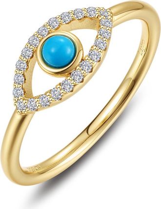 Lafonn Evil Eye Reconstituted Turquoise & Simulated Diamond Ring at Nordstrom, Size 7
