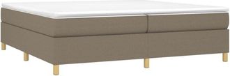 vidaXL Vidaxl - Cama Box Spring Con Colch&oacute;n Tela Gris Taupe 200x200 Cm