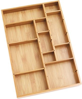 Lipper International Bamboo Adjustable Drawer Organizer