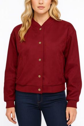 Bishop + Young Chelsea Faux Suede Bomber in Crimson at Nordstrom, Size X-Small