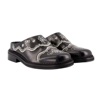 Simone Rocha Embellished Calfskin Mule - Black