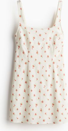 H&M Jerseykleid mit Picotbesätzen - White