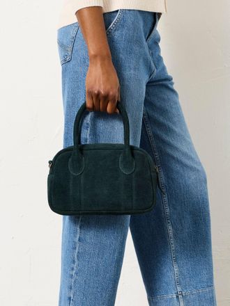 Fat Face FatFace Teal Blue Suede Bowling Bag