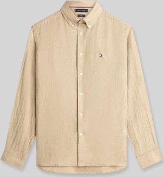 Tommy Hilfiger Regular Fit Freizeithemd aus reinem Leinen in Beige, Gr&ouml;&szlig;e XXL