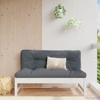 vidaXL Sof&aacute; Central De Jard&iacute;n Madera Maciza De Pino Blanco 120x80 Cm Vidaxl