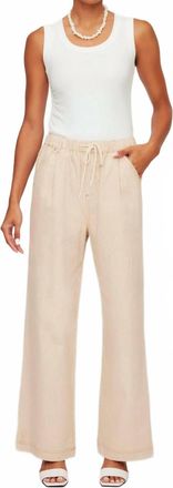 Fifteen Twenty Blythe Drawstring Pants In Khaki And Cream