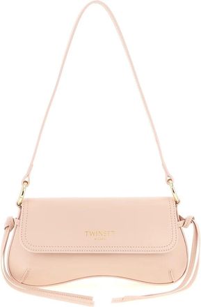 Twinset Nappa Kalfsleer Schoudertas - Dames - Schoudertassen - Roze - ONE Size - Leer - Tassen