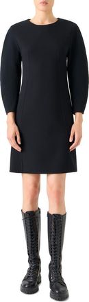Akris Long Sleeve Wool Blend Sheath Dress in Black at Nordstrom, Size 10