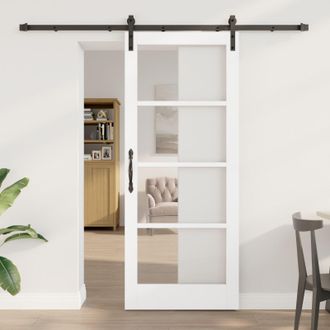 Berkfield Home Sliding Door with Hardware Set ORKDALWhite 83x202 cm